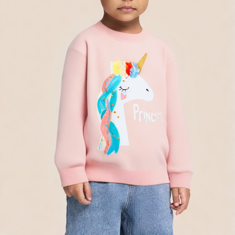 High-quality pure cotton girls' sweatshirt