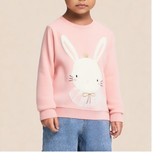 Sweet and cute pink girls' sweatshirt