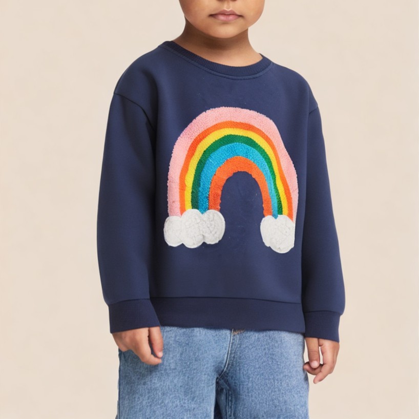 Casual cartoon pattern girls' sweatshirt