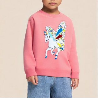 Casual round neck girls' long-sleeved sweatshirt