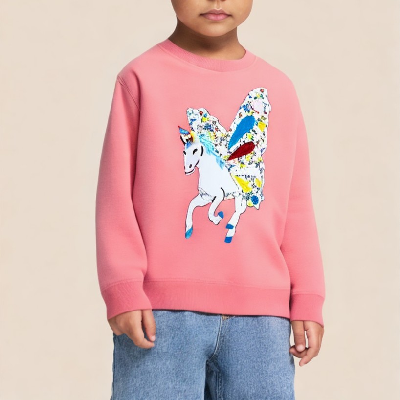 Casual round neck girls' long-sleeved sweatshirt