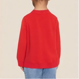 Red cartoon Christmas tree design girls' sweatshirt