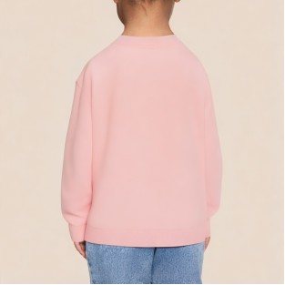 High-quality pink round neck girls' sweatshirt