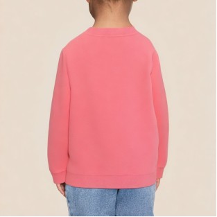Girls' round-neck warm long-sleeved sweatshirt