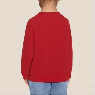 Red cartoon round neck sweatshirt for girls