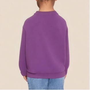 Purple crew neck comfortable girls' sweatshirt
