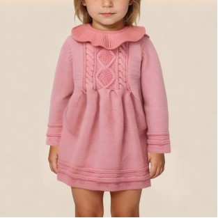 Soft and comfortable knitted girls' dress