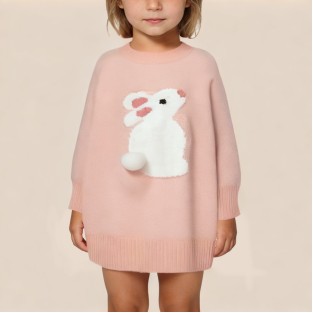 Fashionable and soft knitted girls' dress