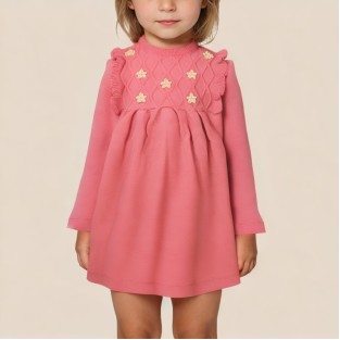Embroidered floral knitted girls' dress