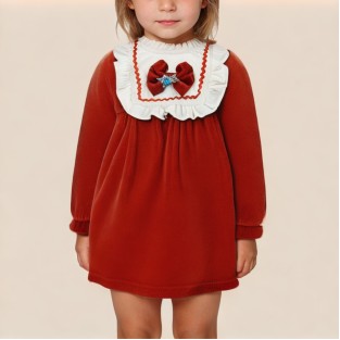 Winter thickened velvet dress for girls