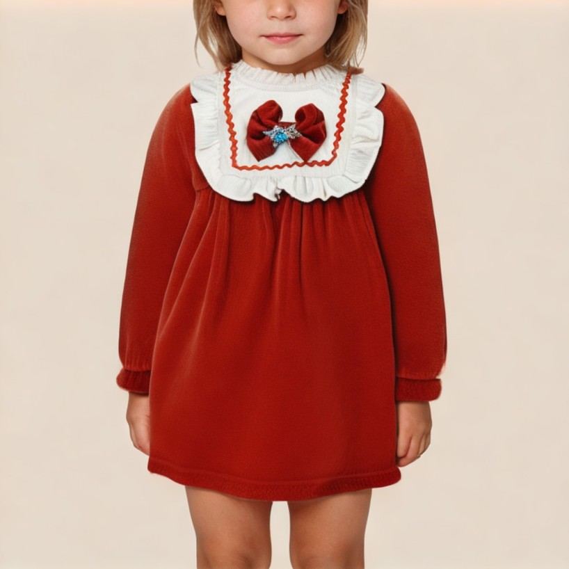 Winter thickened velvet dress for girls