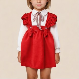 Sweet and cute collared girls' dress