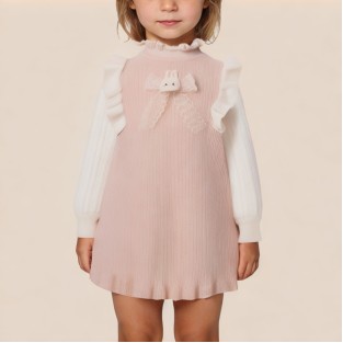 Sweet ruffled knitted girls' dress