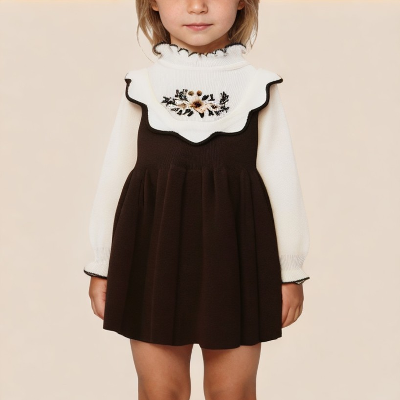 Versatile warm knitted dress for girls