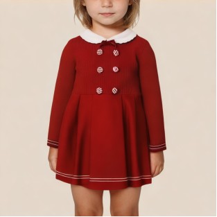 Red fashion loose knitted girls' dress
