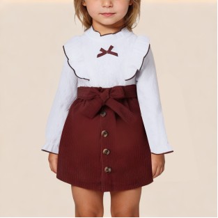 Autumn long-sleeved ruffled girls' dress