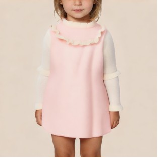 Simple checkered knit dress for girls