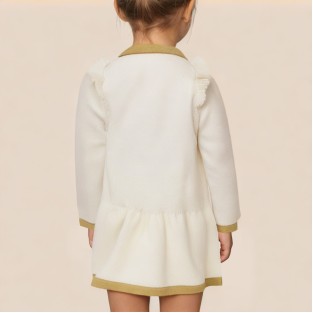 Color-blocked knitted girls' dress