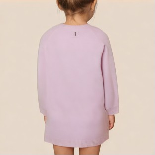 Purple autumn knitted dress for girls