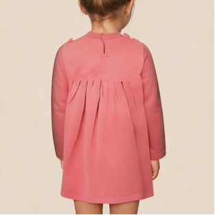 Embroidered floral knitted girls' dress