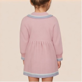 Fashionable pleated hem girls' dress