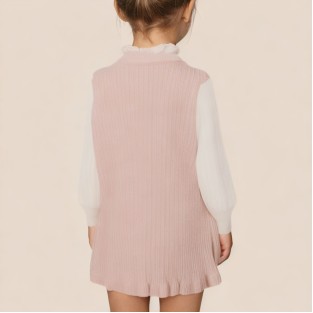 Sweet ruffled knitted girls' dress