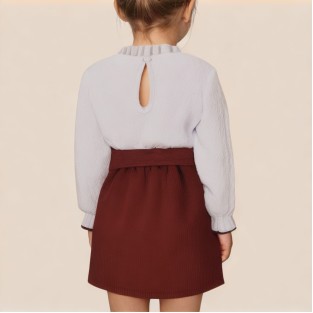 Autumn long-sleeved ruffled girls' dress