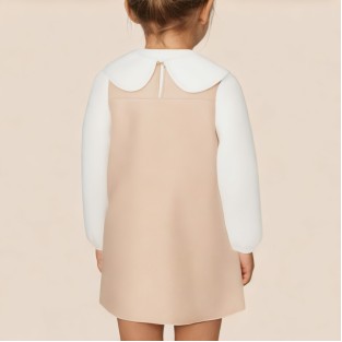 Elegant peter pan collar long sleeve girls' dress