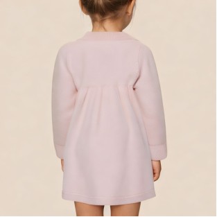 Autumn collared knitted dress for girls