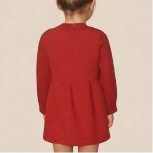 Cute rabbit pattern knitted dress for girls