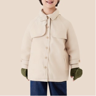 Simple autumn loose-fitting long coat for boys