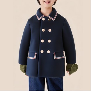 Winter double-breasted loose-fitting long coat for boys