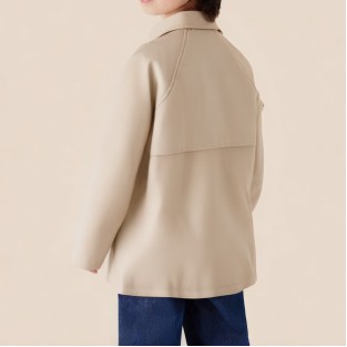 Simple autumn loose-fitting long coat for boys