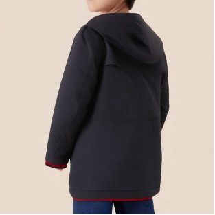 Black stylish and warm long coat for boys