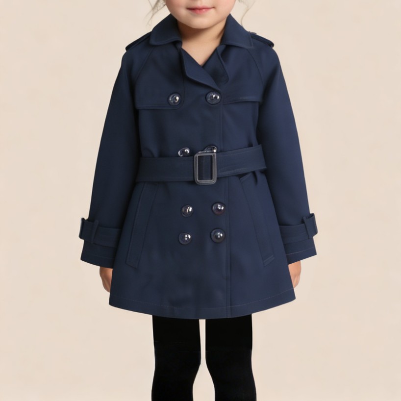 Autumn double-breasted lapel coat for girls