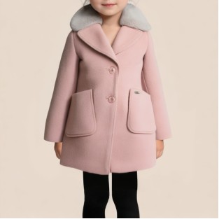 Fur-collar warm long-sleeved coat for girls