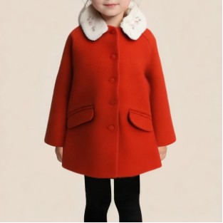 Comfortable and warm girls' snap-button coat