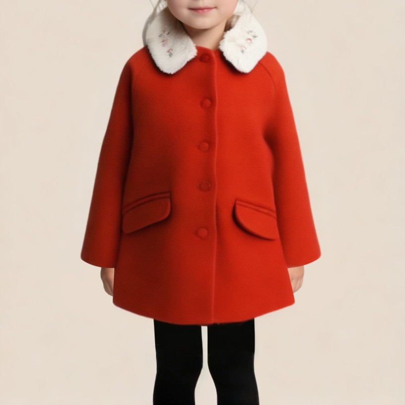 Comfortable and warm girls' snap-button coat