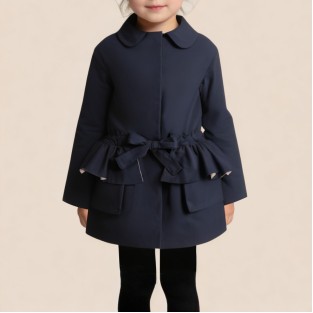Casual ruffled comfortable girls' coat