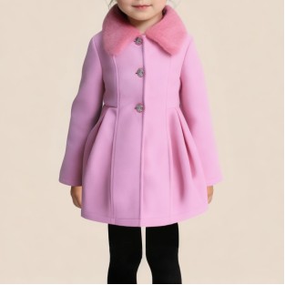 Elegant fur-trimmed warm coat for girls