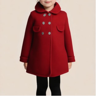 Thick wool coat for girls in winter