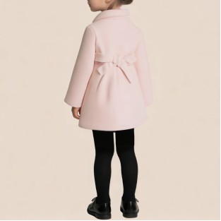 Simple lapel button-up girl's coat