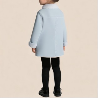 Warm plush collared coat for girls