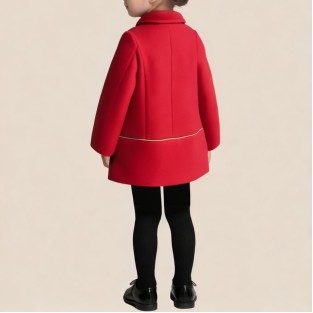 Classic red warm long-sleeved coat for girls