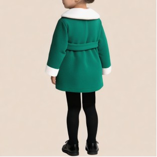 Green warm and comfortable girl's coat