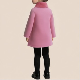Elegant fur-trimmed warm coat for girls