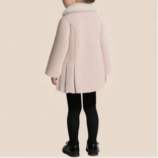 Windproof and warm plush-lined collar girls' coat