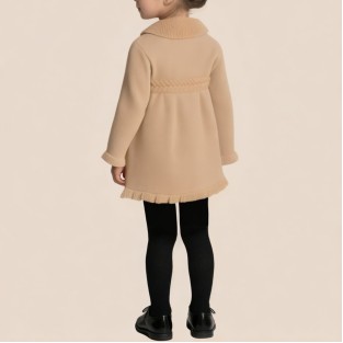Casual collared knitted coat for girls