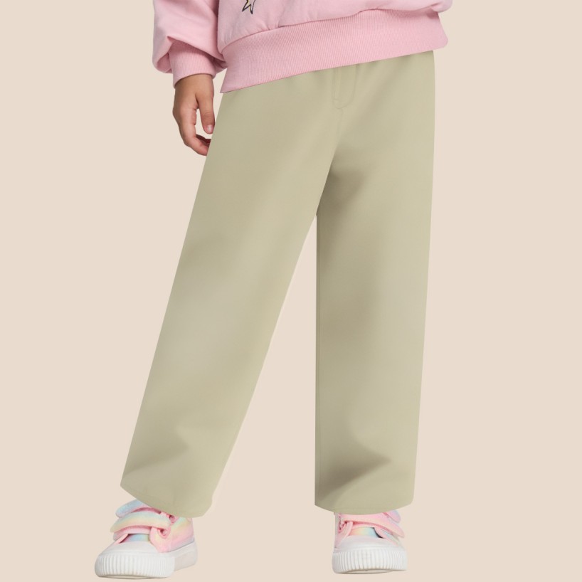 Beige comfortable loose girls' pants