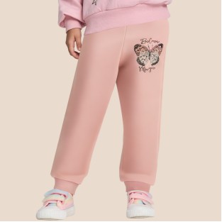 Pink elastic waist girls' athletic pants